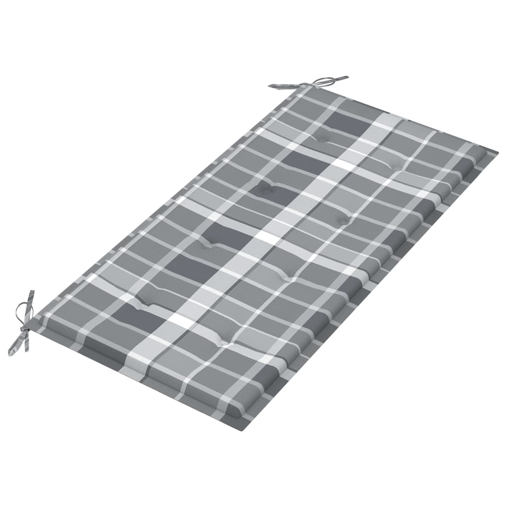 Tuinbank met antracietkleurig kussen 112 cm massief teakhout