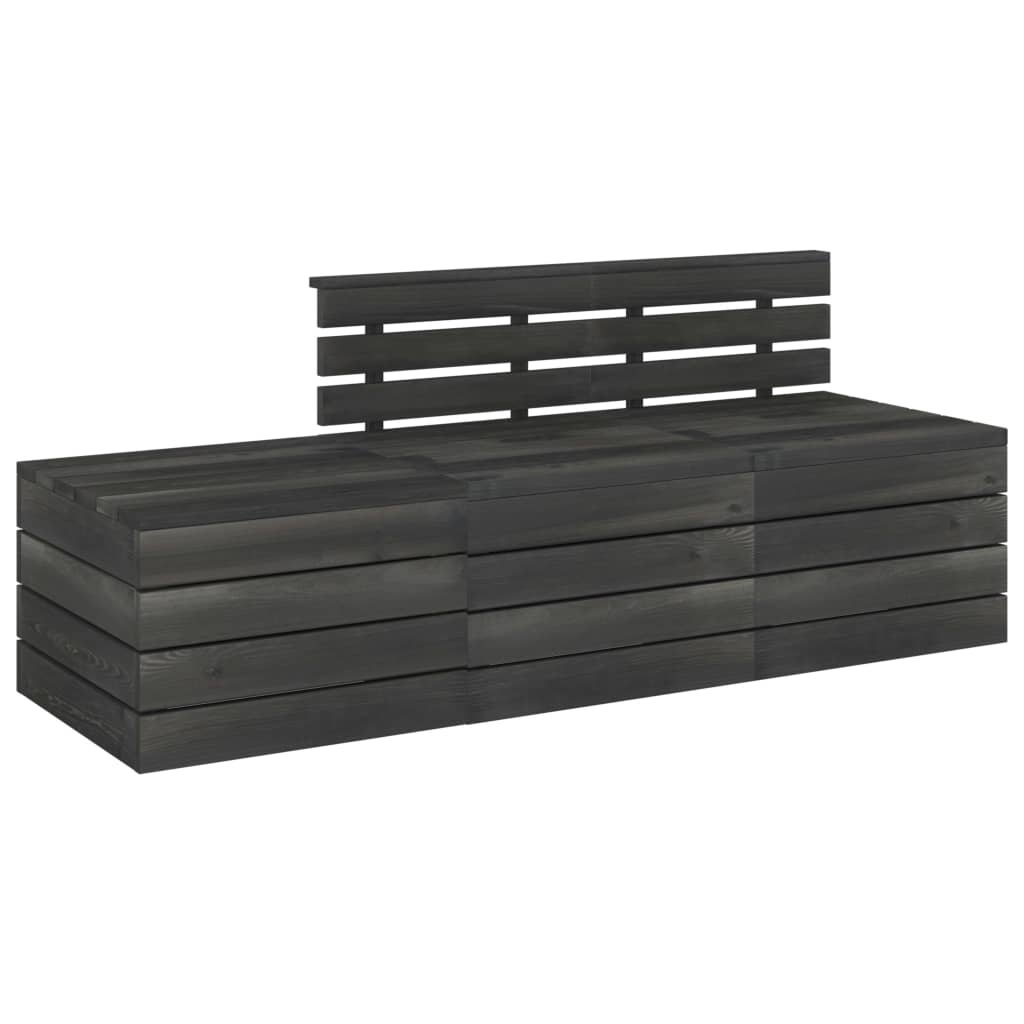 3-delige Loungeset met kussens pallet massief grenenhout