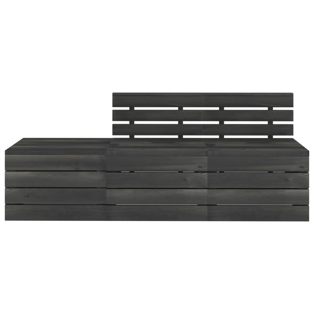 3-delige Loungeset met kussens pallet massief grenenhout