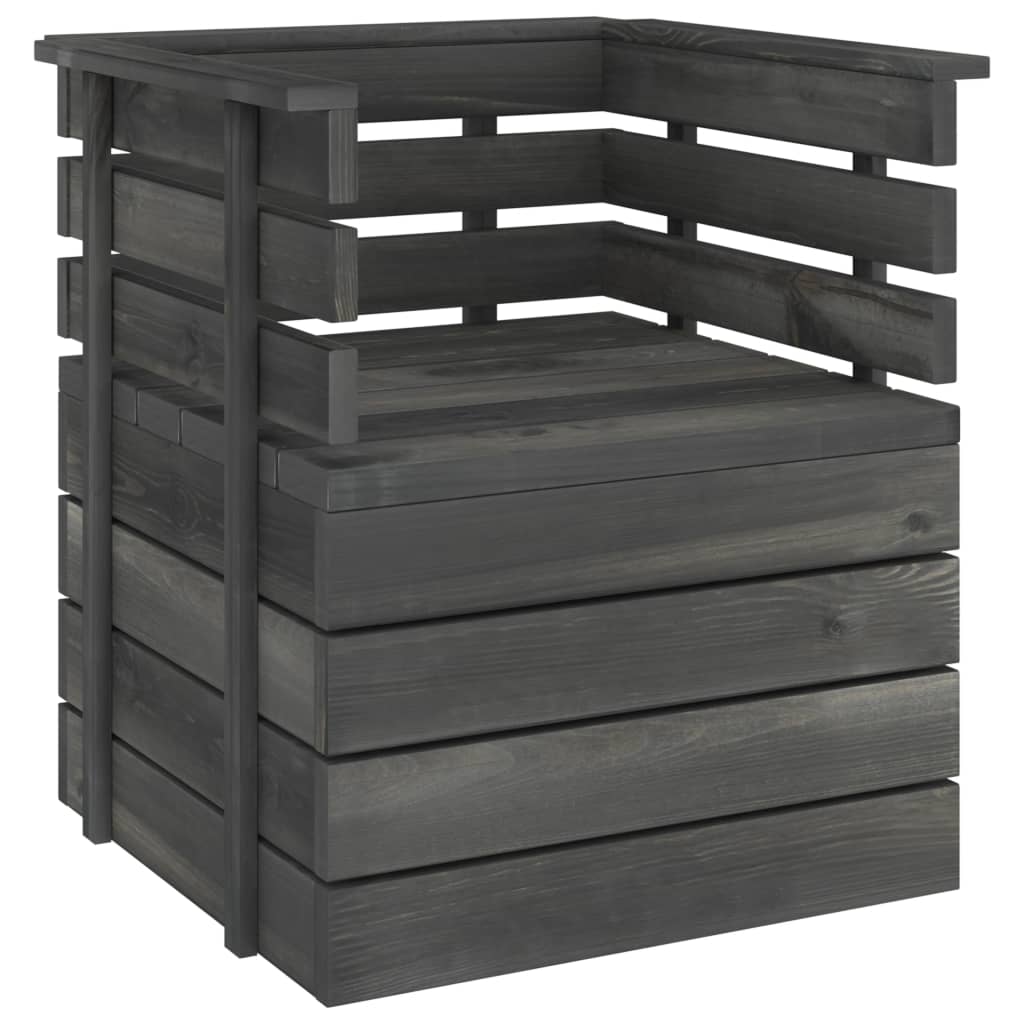 7-delige Loungeset met kussens pallet massief grenenhout