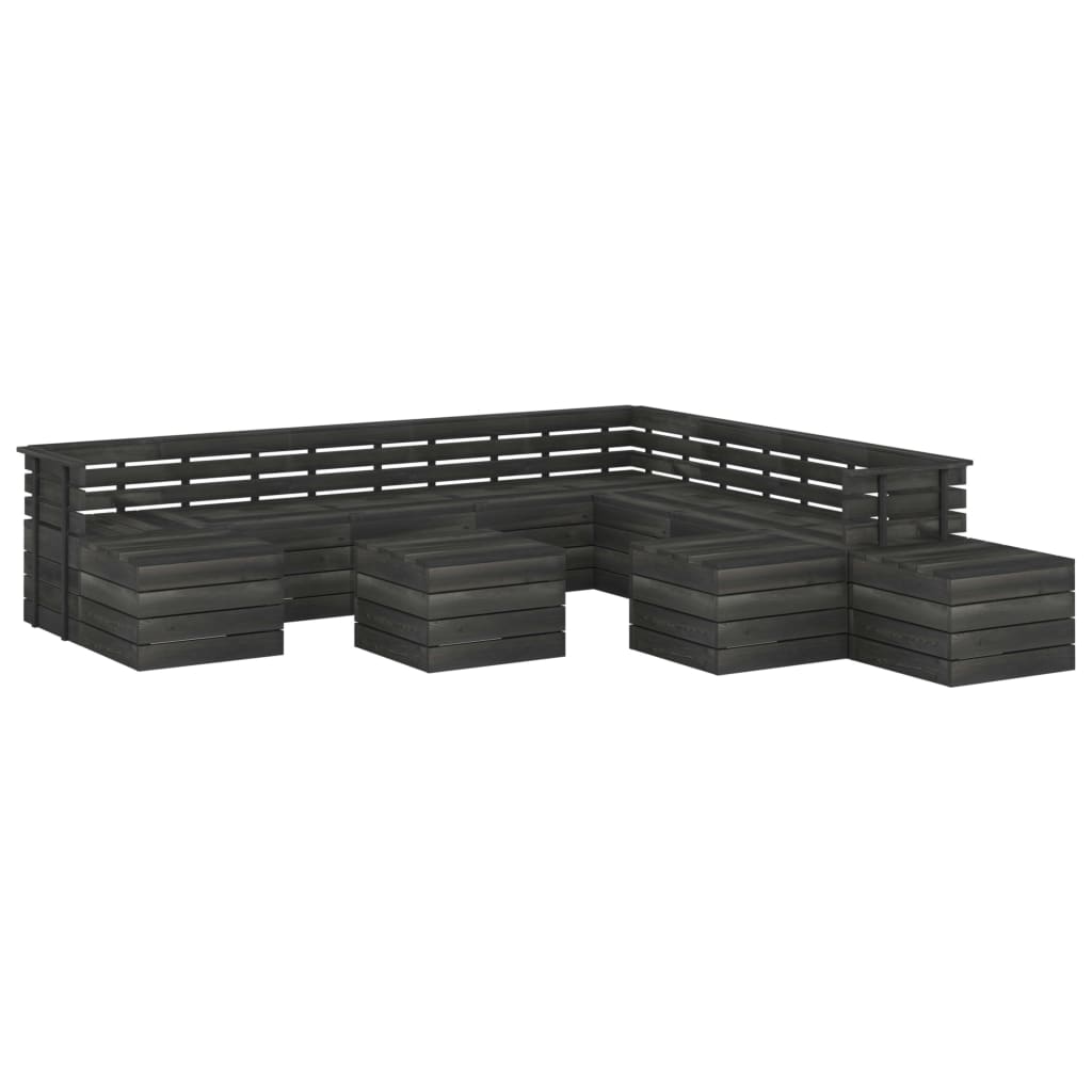 12-delige Loungeset met kussens pallet massief grenenhout