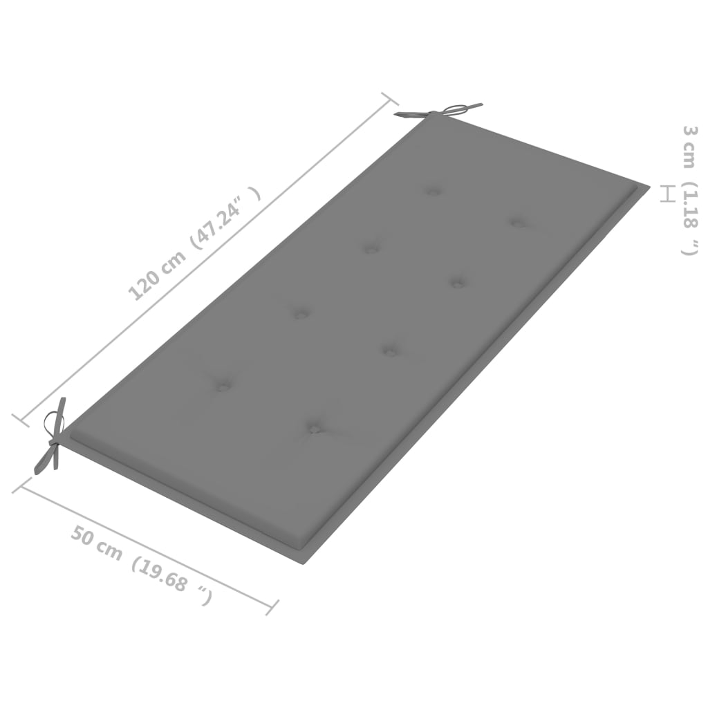 Tuinbank inklapbaar met kussen 118 cm bamboe