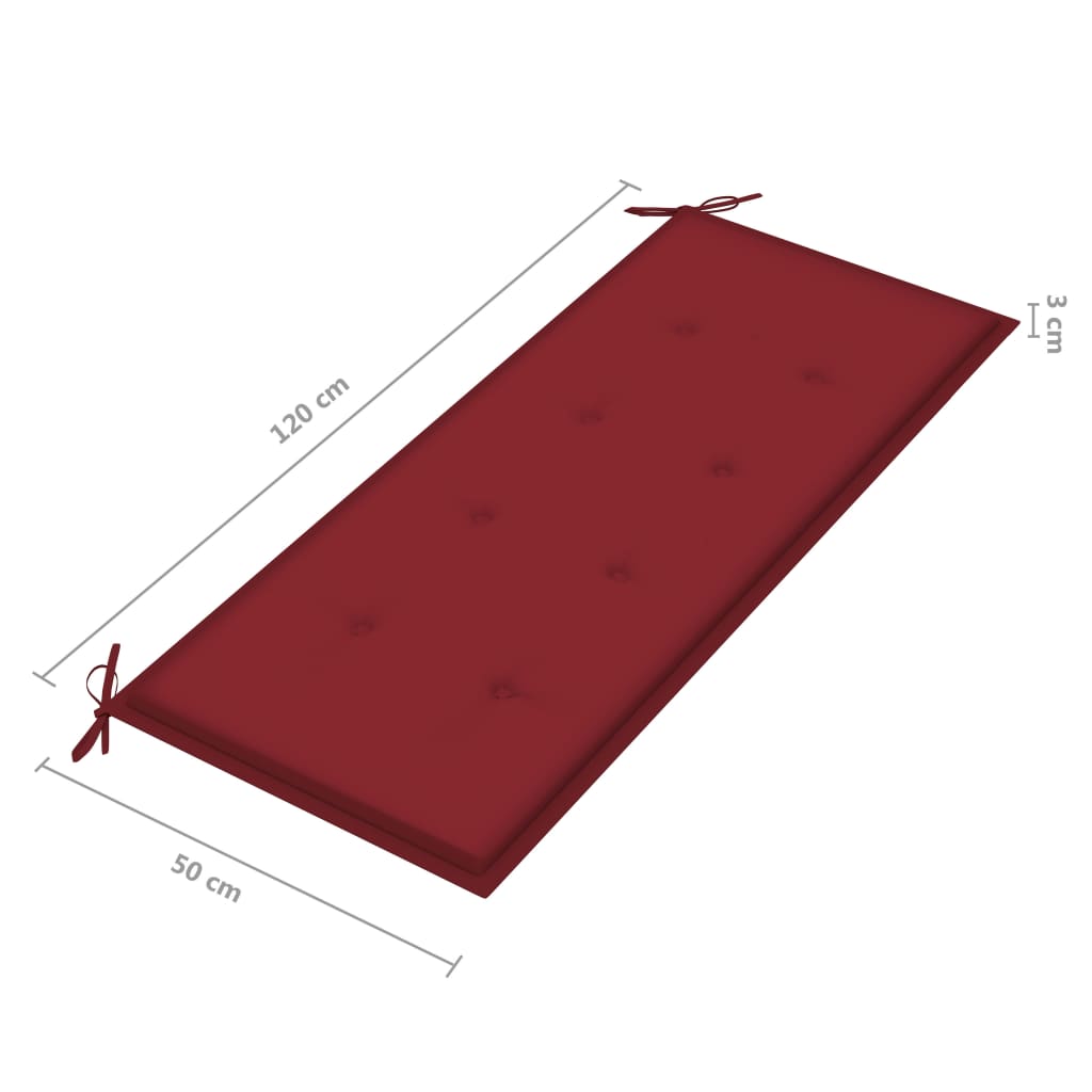 Tuinbank inklapbaar met kussen 118 cm bamboe