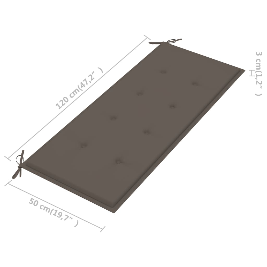 Tuinbank met kussen 120 cm massief acaciahout