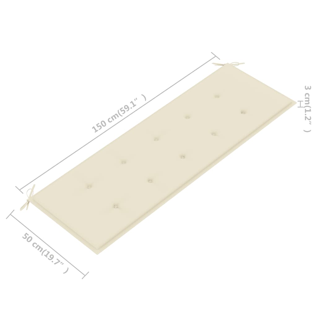 Tuinbank met kussen 157 cm massief acaciahout