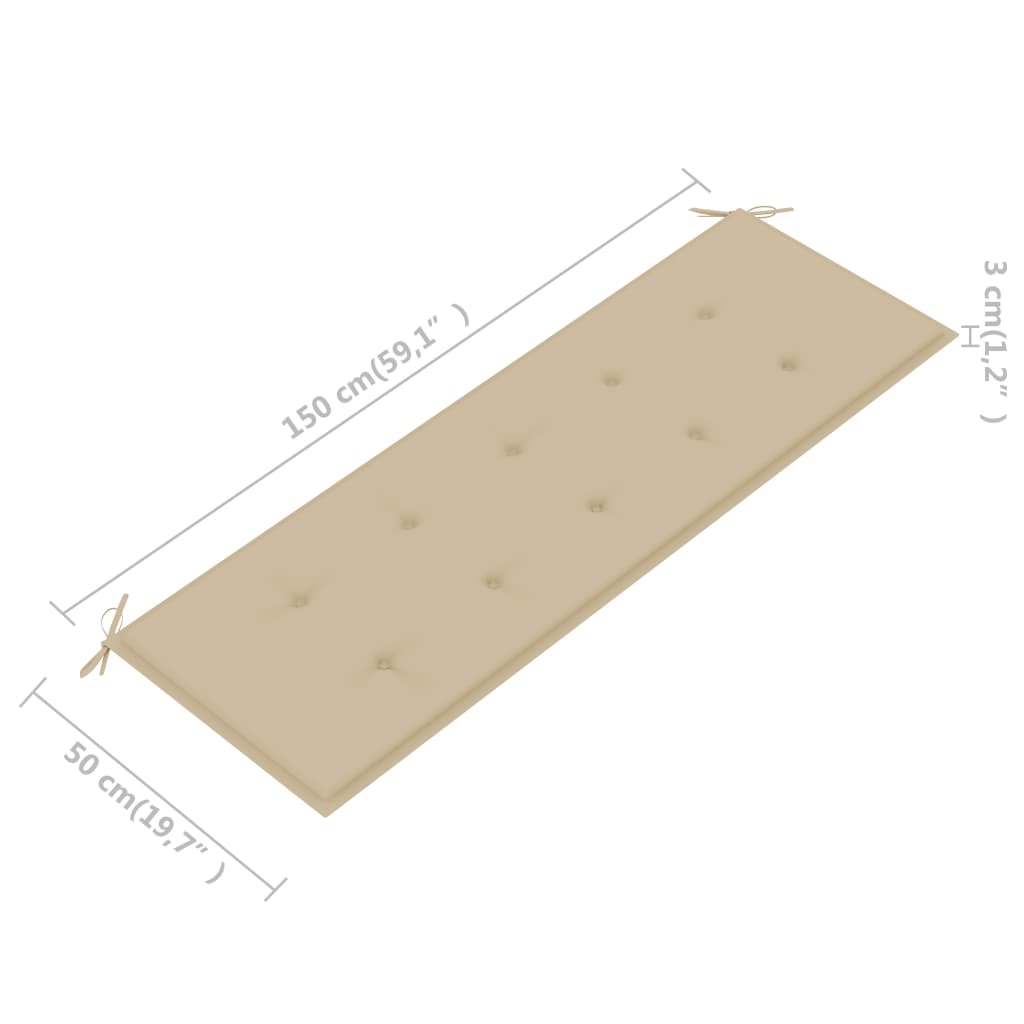 Tuinbank met kussen 157 cm massief acaciahout