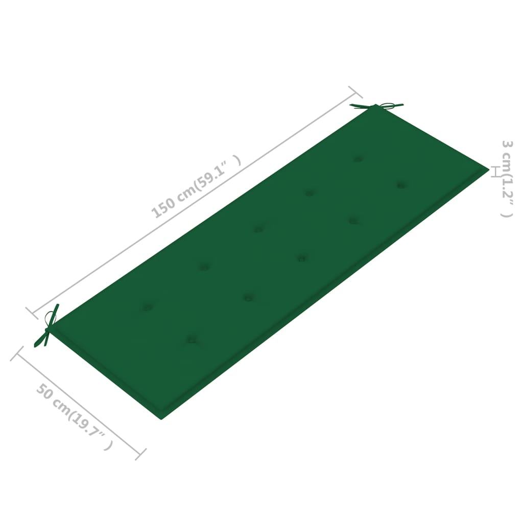 Tuinbank met kussen 157 cm massief acaciahout