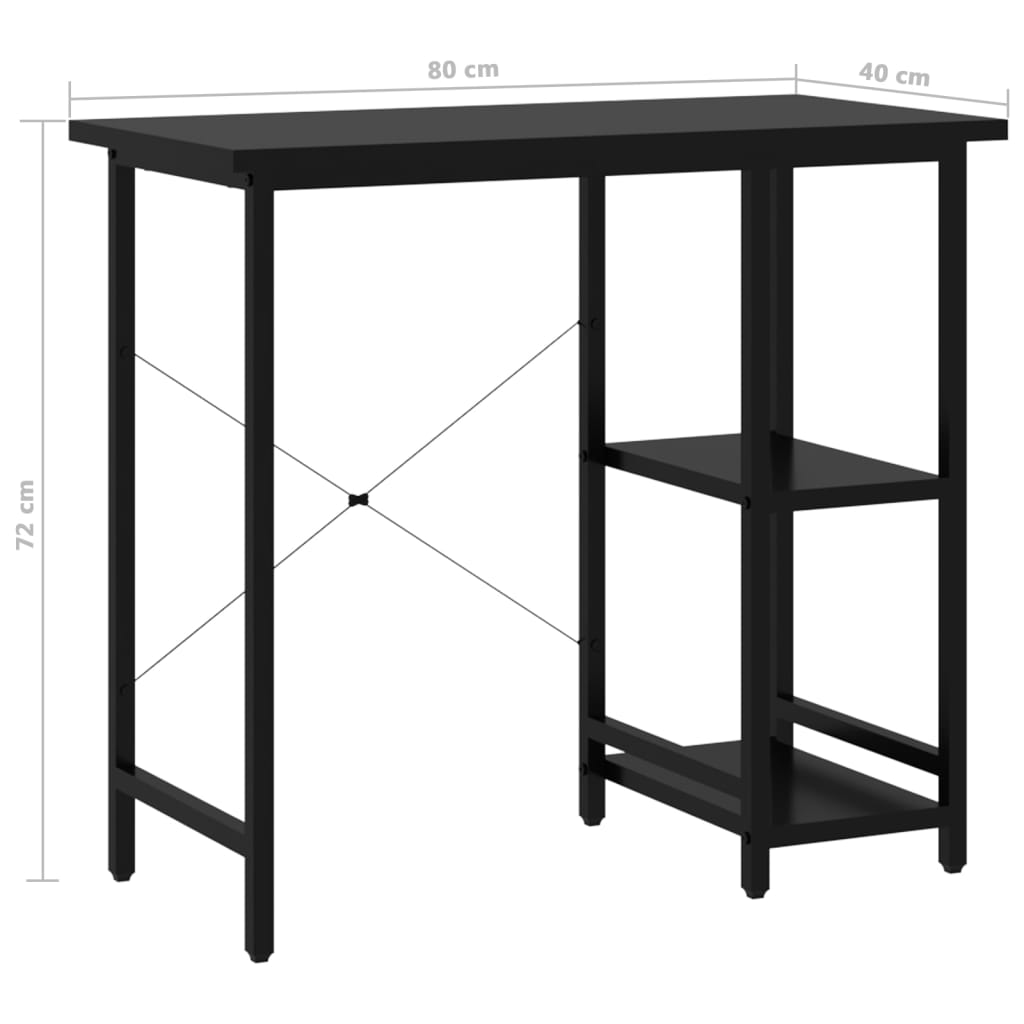 Computerbureau 80x40x72 cm MDF metaal lichteikenkleurig