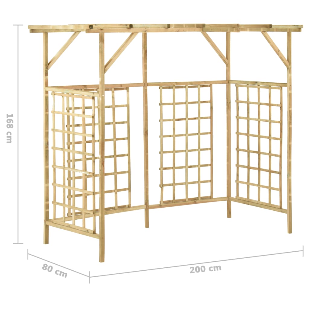 Pergola voor 2 containers geïmpregneerd grenenhout