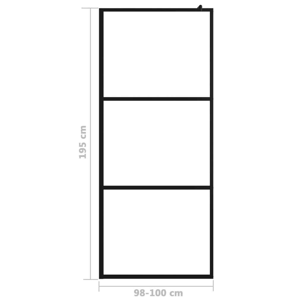 Inloopdouchewand transparant 115x195 cm ESG-glas