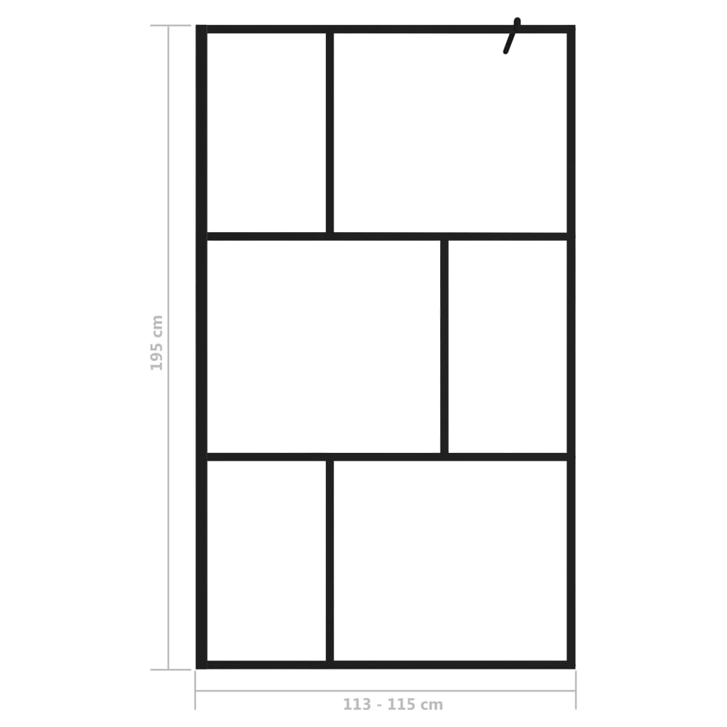 Inloopdouchewand transparant 80x195 cm ESG-glas