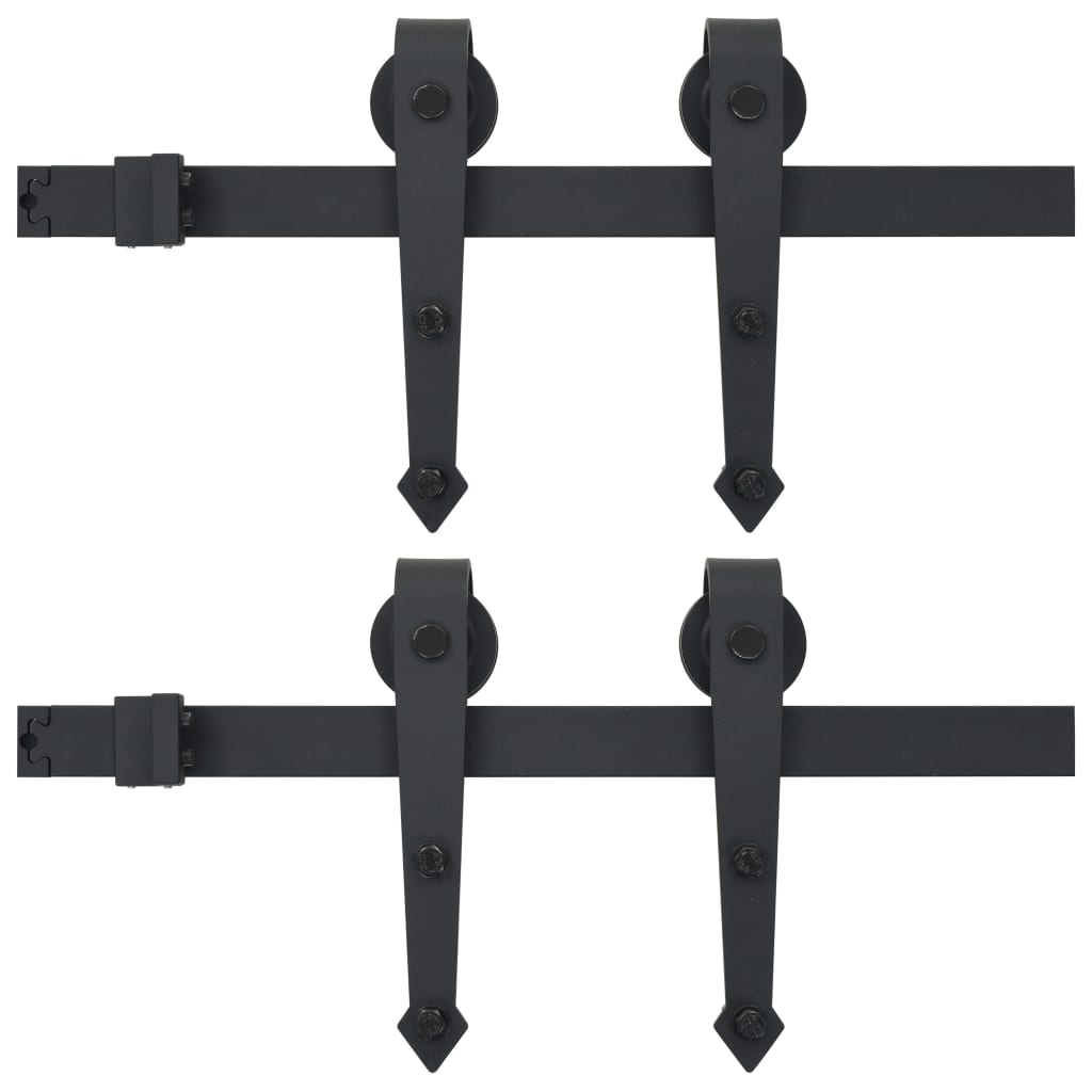 Hardwaresets voor schuifdeuren 2 st 200 cm staal