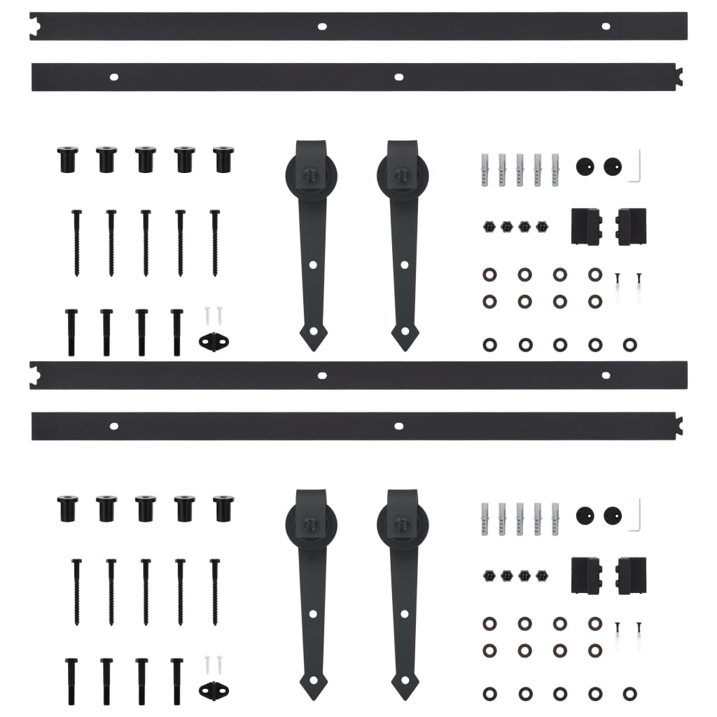 Hardwaresets voor schuifdeuren 2 st 200 cm staal