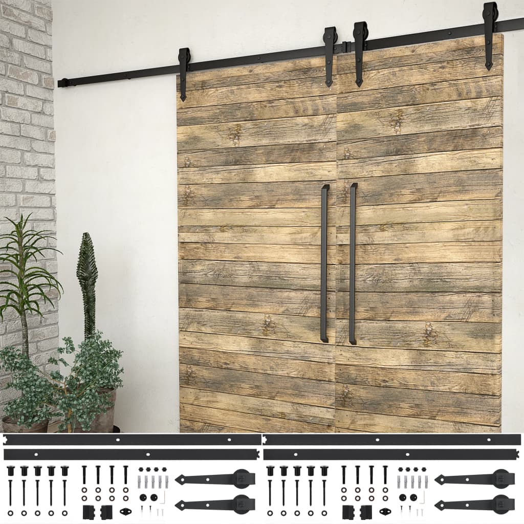 Hardwaresets voor schuifdeuren 2 st 200 cm staal