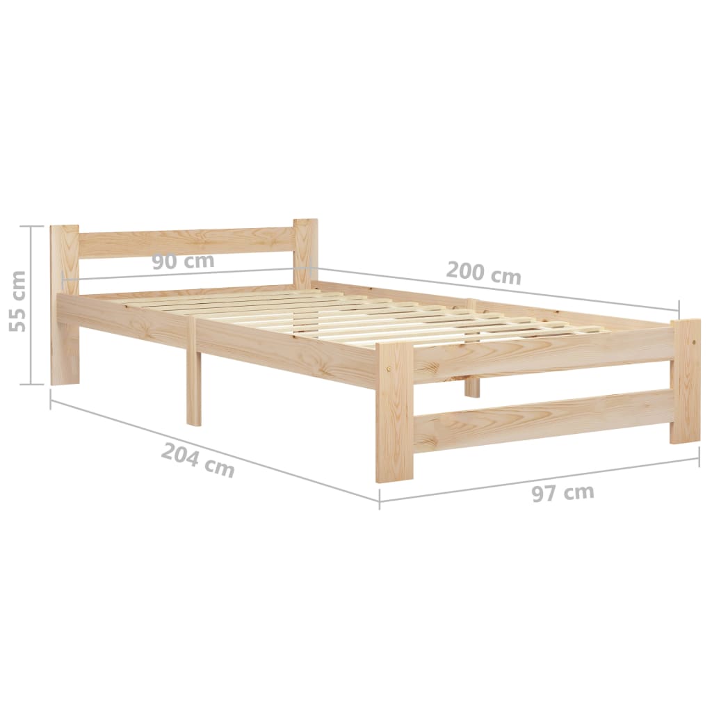 Bedframe massief grenenhout 140x200 cm