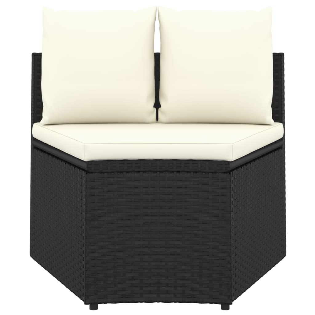 7-delige Loungeset met kussens poly rattan