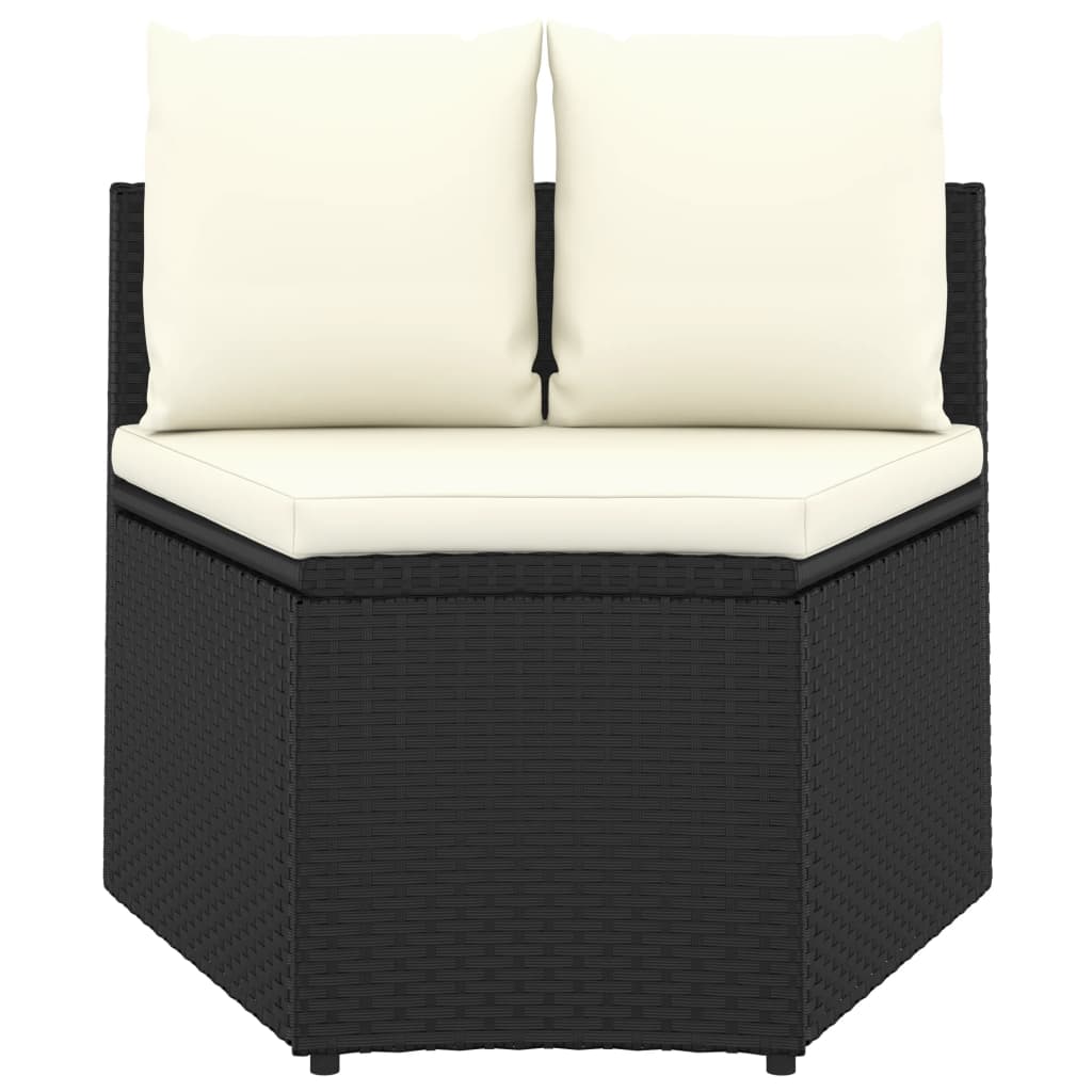 7-delige Loungeset met kussens poly rattan