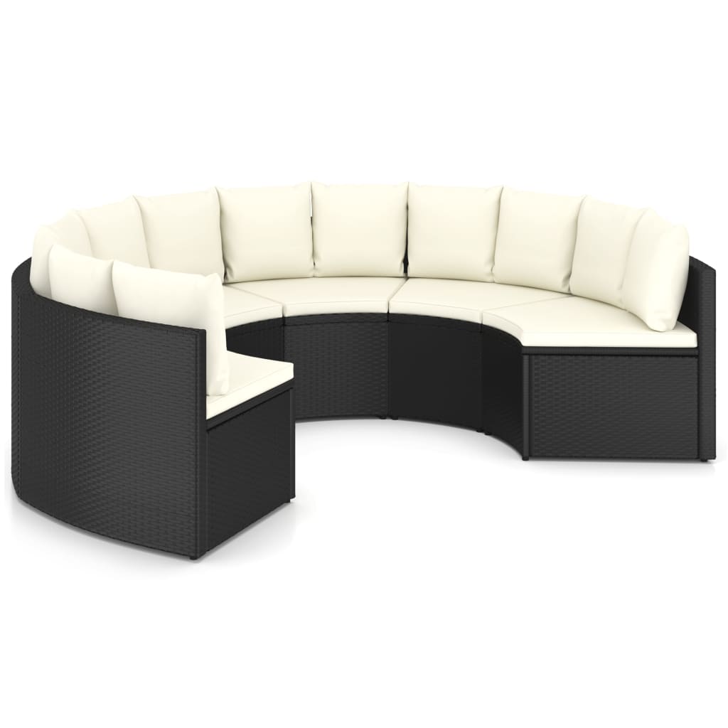 4-delige Loungeset met kussens poly rattan