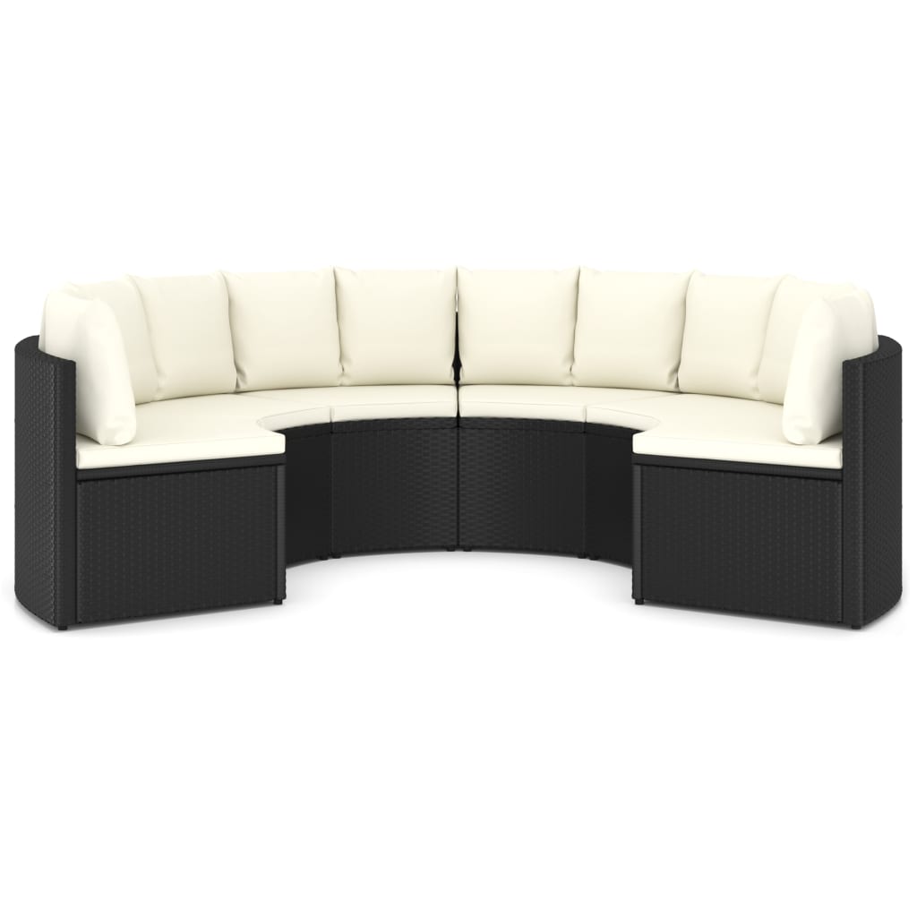 4-delige Loungeset met kussens poly rattan