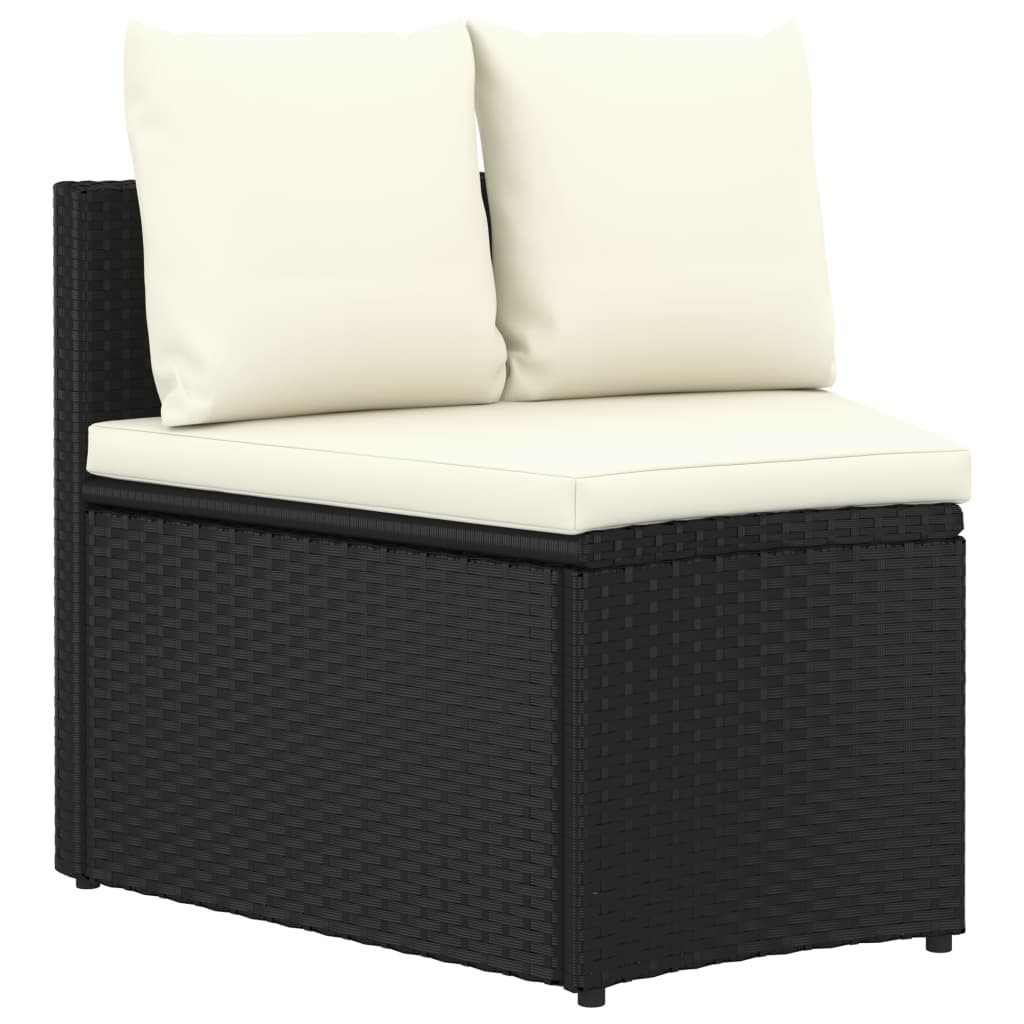 4-delige Loungeset met kussens poly rattan