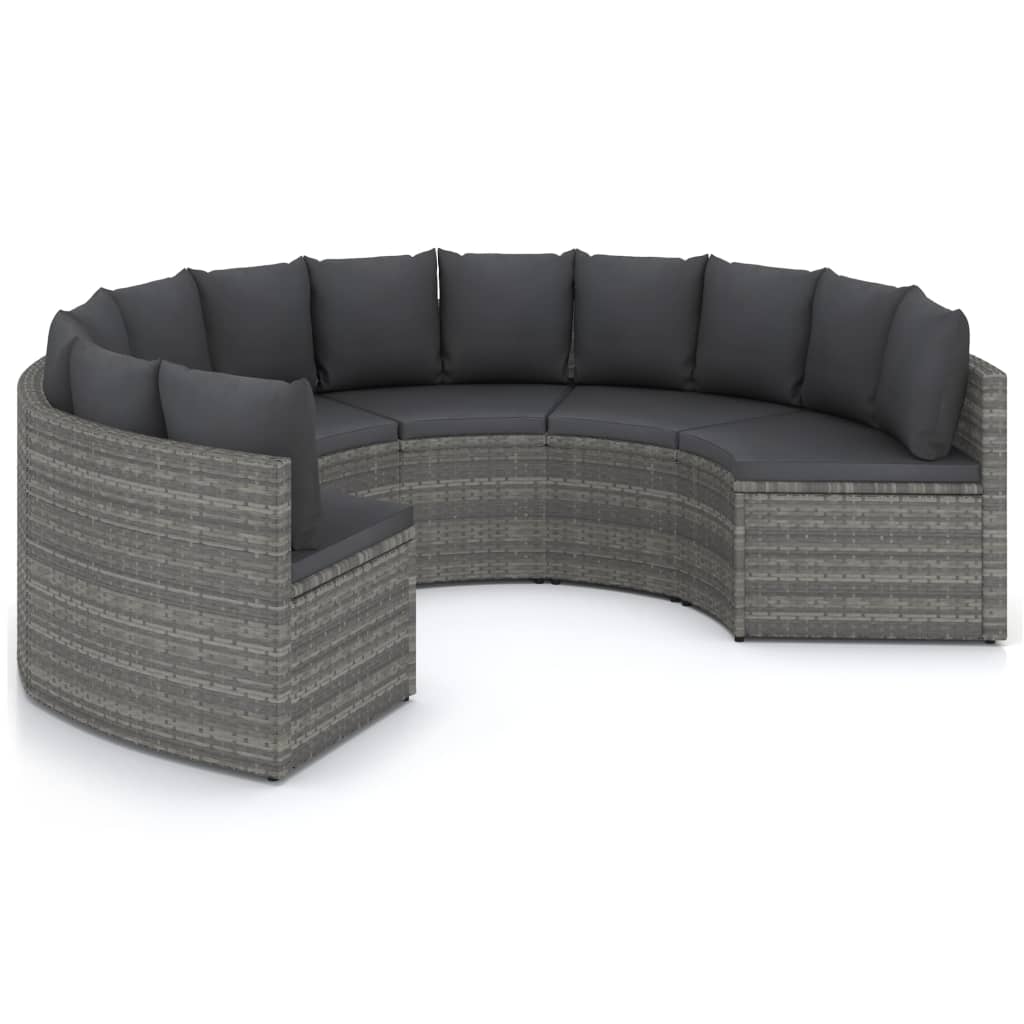 4-delige Loungeset met kussens poly rattan