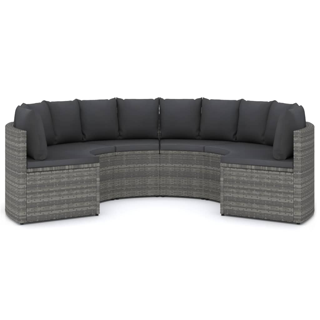 4-delige Loungeset met kussens poly rattan