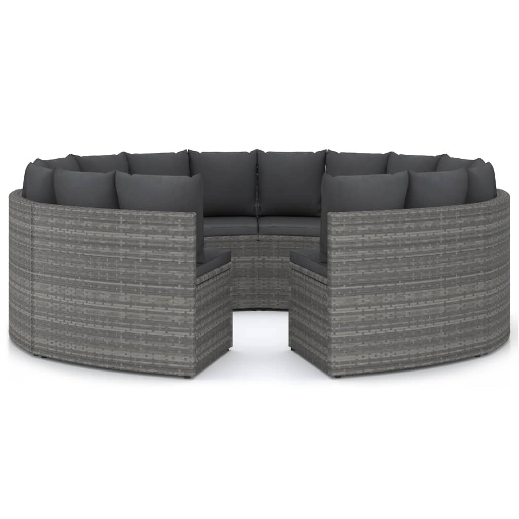 4-delige Loungeset met kussens poly rattan