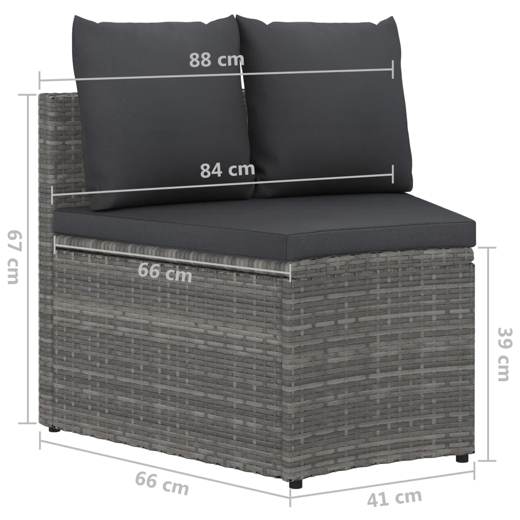 4-delige Loungeset met kussens poly rattan