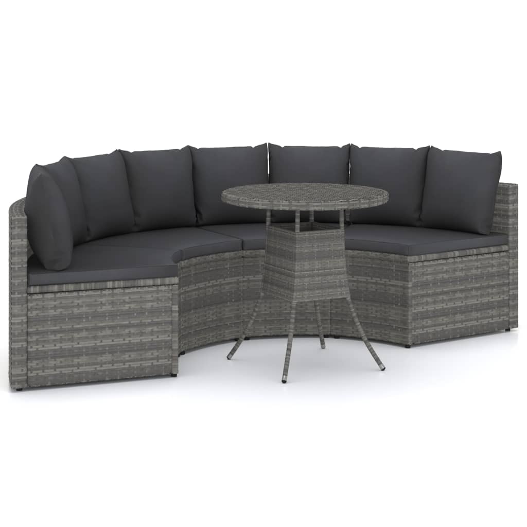 9-delige Loungeset met kussens poly rattan