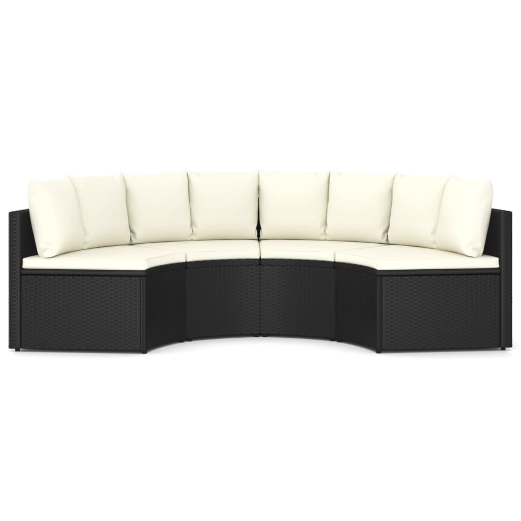 4-delige Loungeset met kussens poly rattan