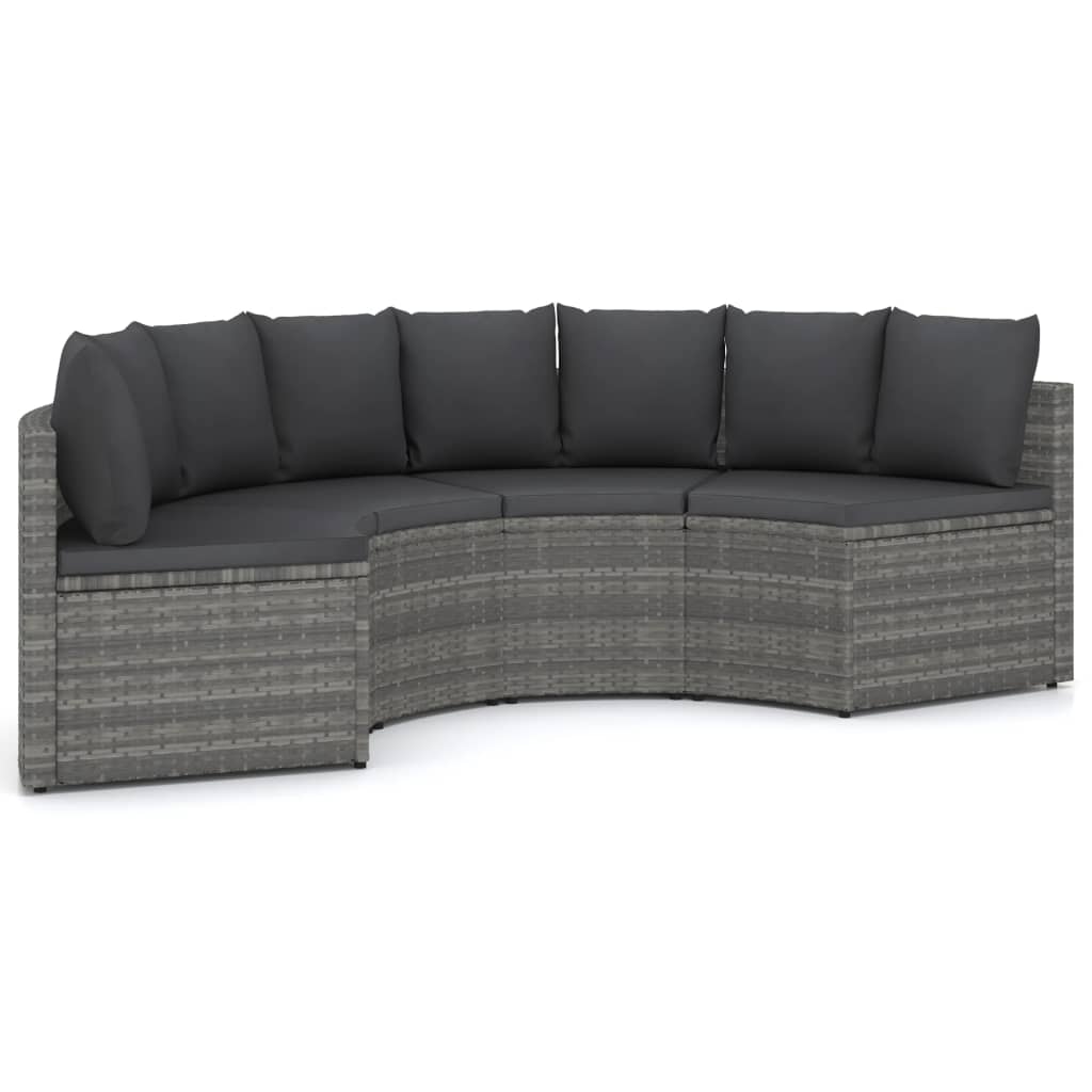 4-delige Loungeset met kussens poly rattan