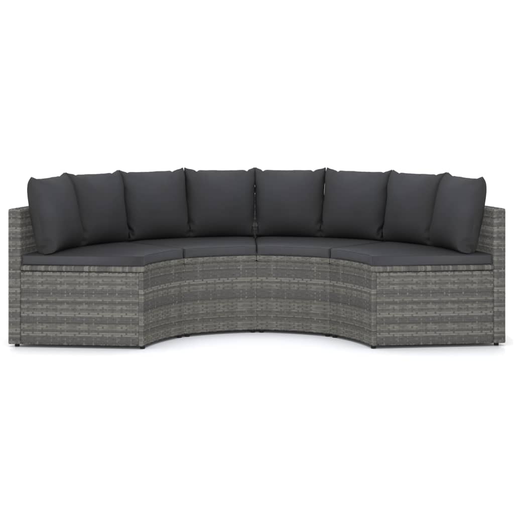 4-delige Loungeset met kussens poly rattan