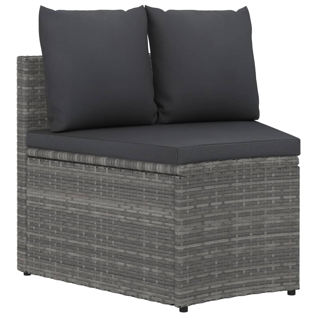 4-delige Loungeset met kussens poly rattan