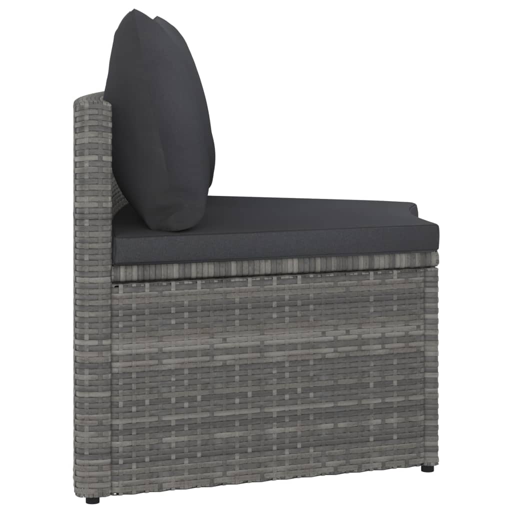 4-delige Loungeset met kussens poly rattan