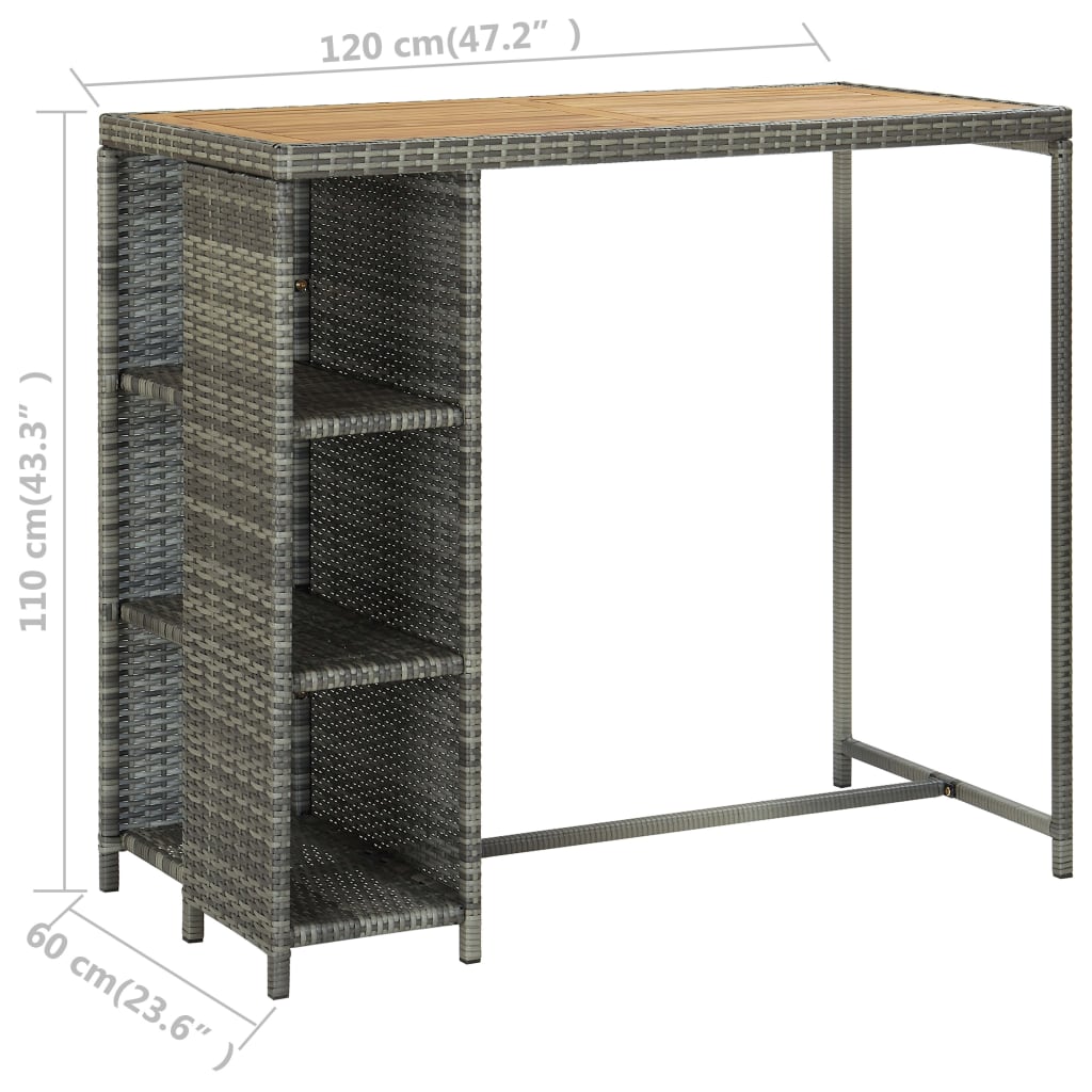 5-delige Tuinbarset met kussens poly rattan