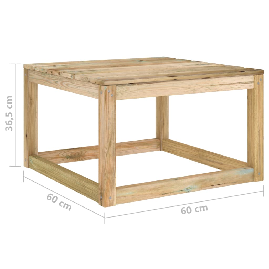 Tuintafels 2 st pallet 60x60x36,5 cm geïmpregneerd grenenhout