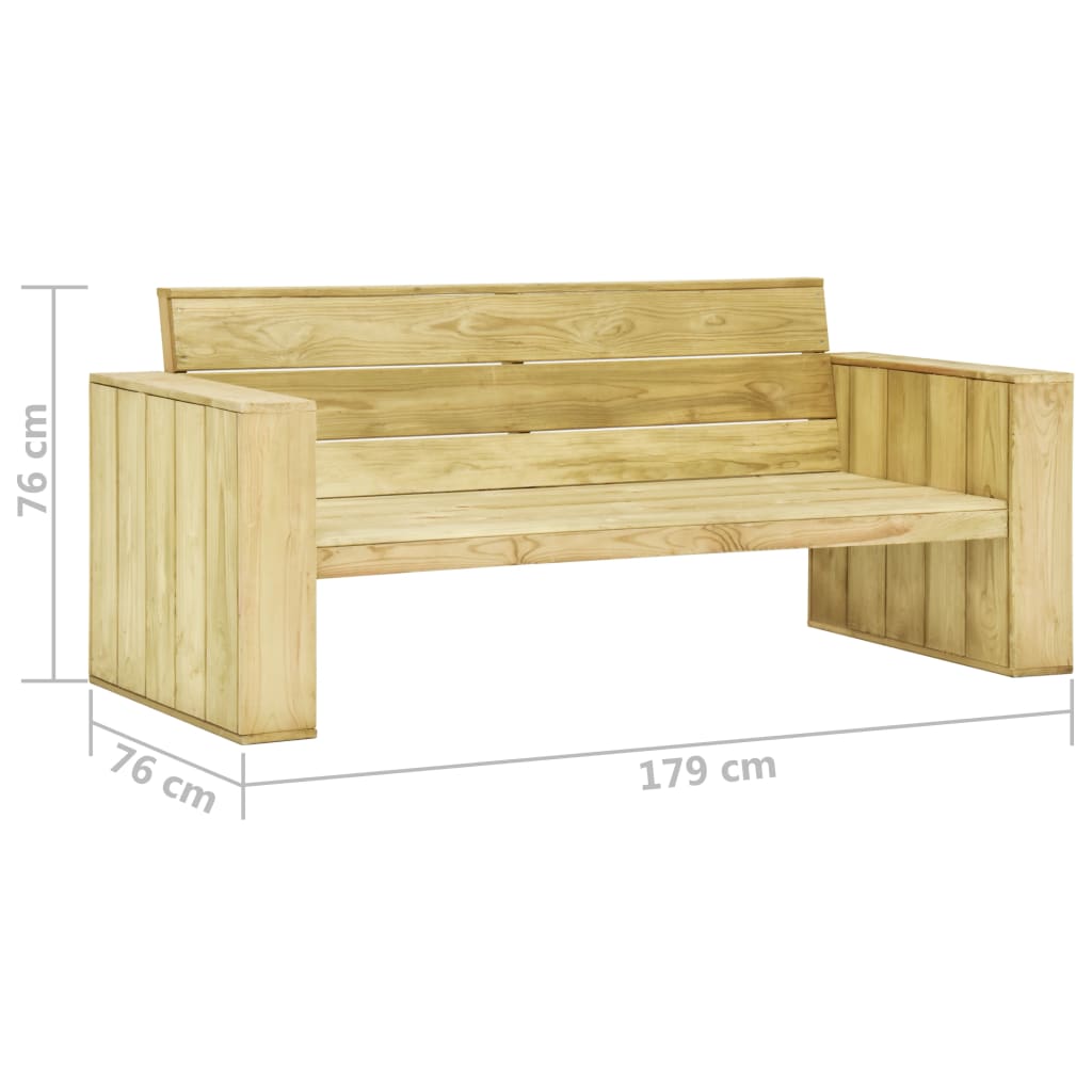 Tuinbank met crèmekleurige kussens 179 cm geïmpregneerd hout