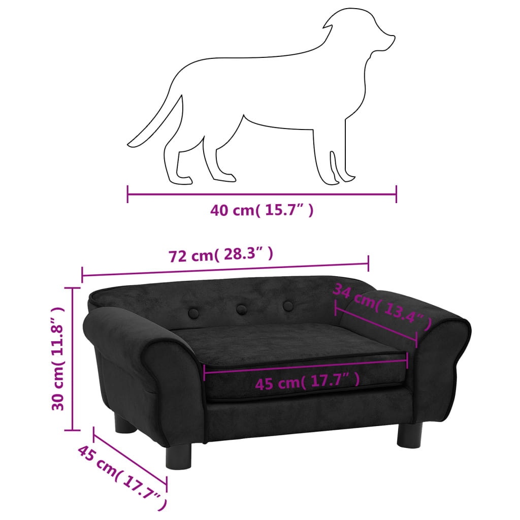 Hondenbank 72x45x30 cm pluche crèmekleurig