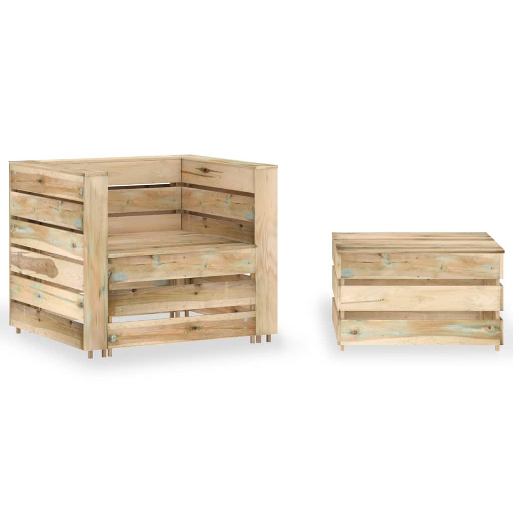 Tuintafels 2 st pallet geïmpregneerd grenenhout