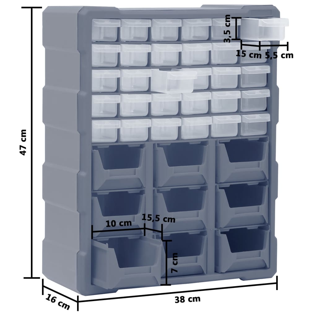 Organiser met 40 lades 52x16x37,5 cm