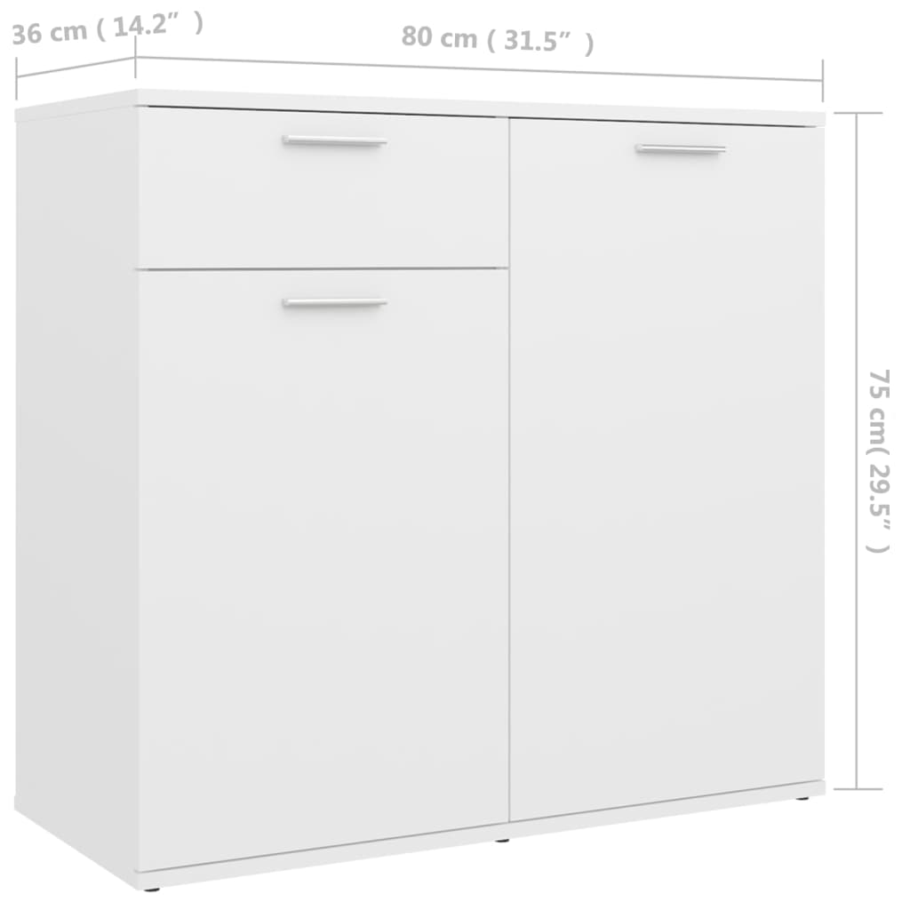 Dressoir 80x36x75 cm bewerkt hout