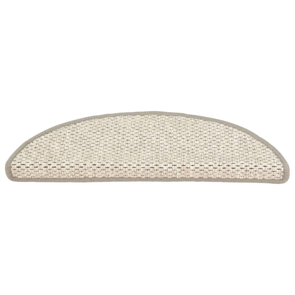 Trapmatten zelfklevend 15 st sisal-look 65x21x4 cm crèmekleurig