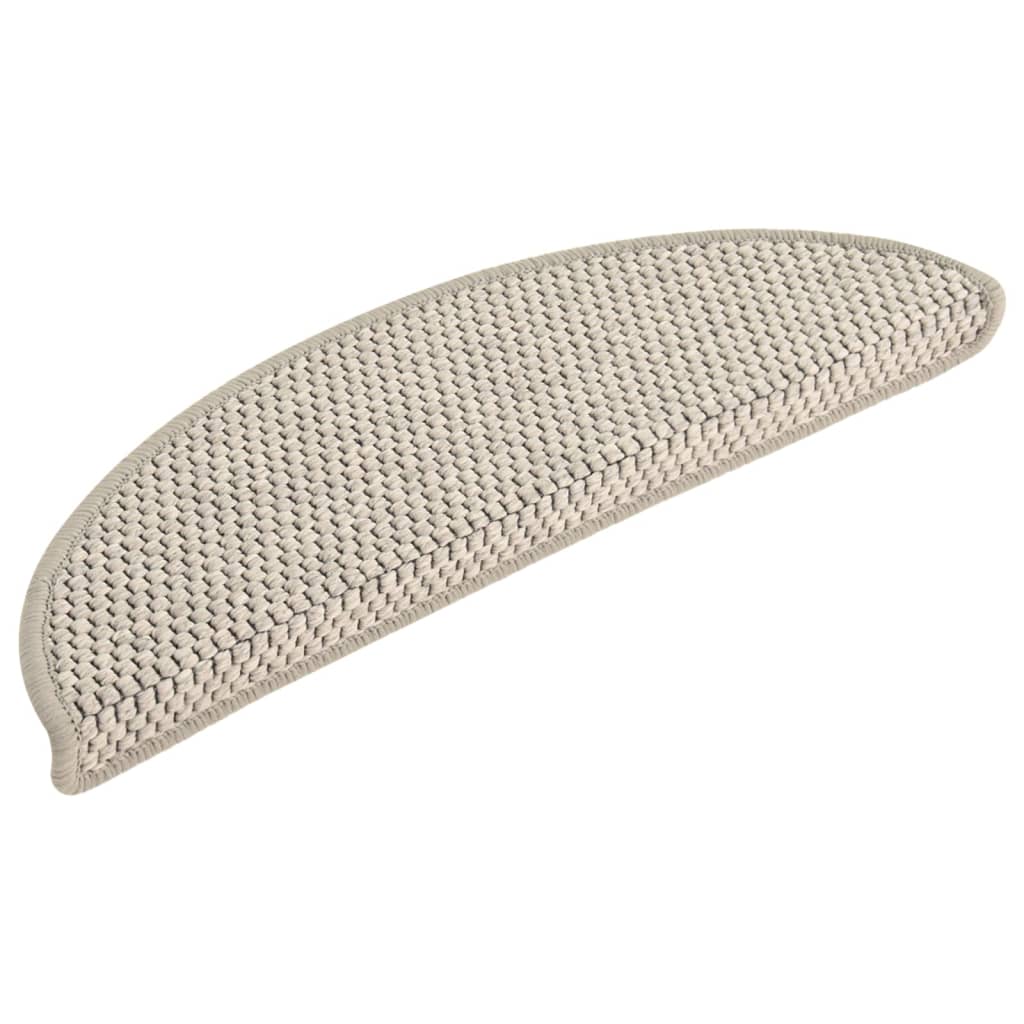 Trapmatten zelfklevend 15 st sisal-look 65x21x4 cm zandkleurig