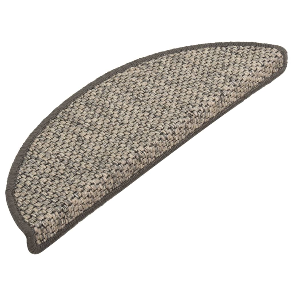 Trapmatten zelfklevend 15 st sisal-look 65x21x4 cm zandkleurig