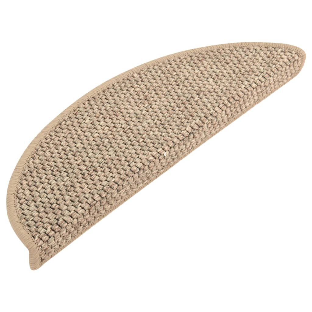 Trapmatten zelfklevend 15 st sisal-look 65x21x4 cm zandkleurig