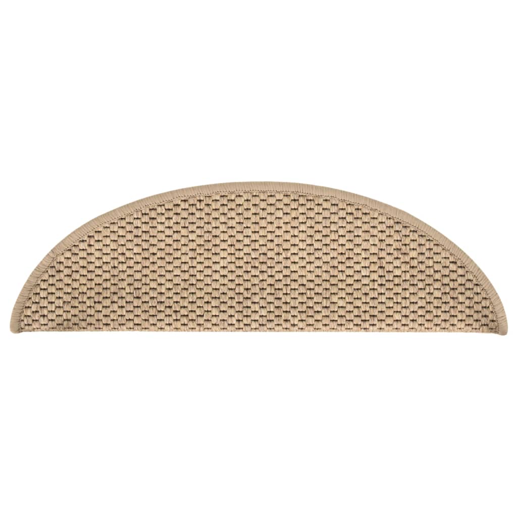 Trapmatten zelfklevend 15 st sisal-look 65x21x4 cm zandkleurig