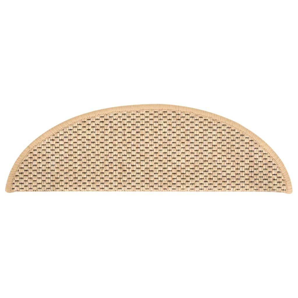 Trapmatten zelfklevend 15 st sisal-look 65x21x4 cm crèmekleurig