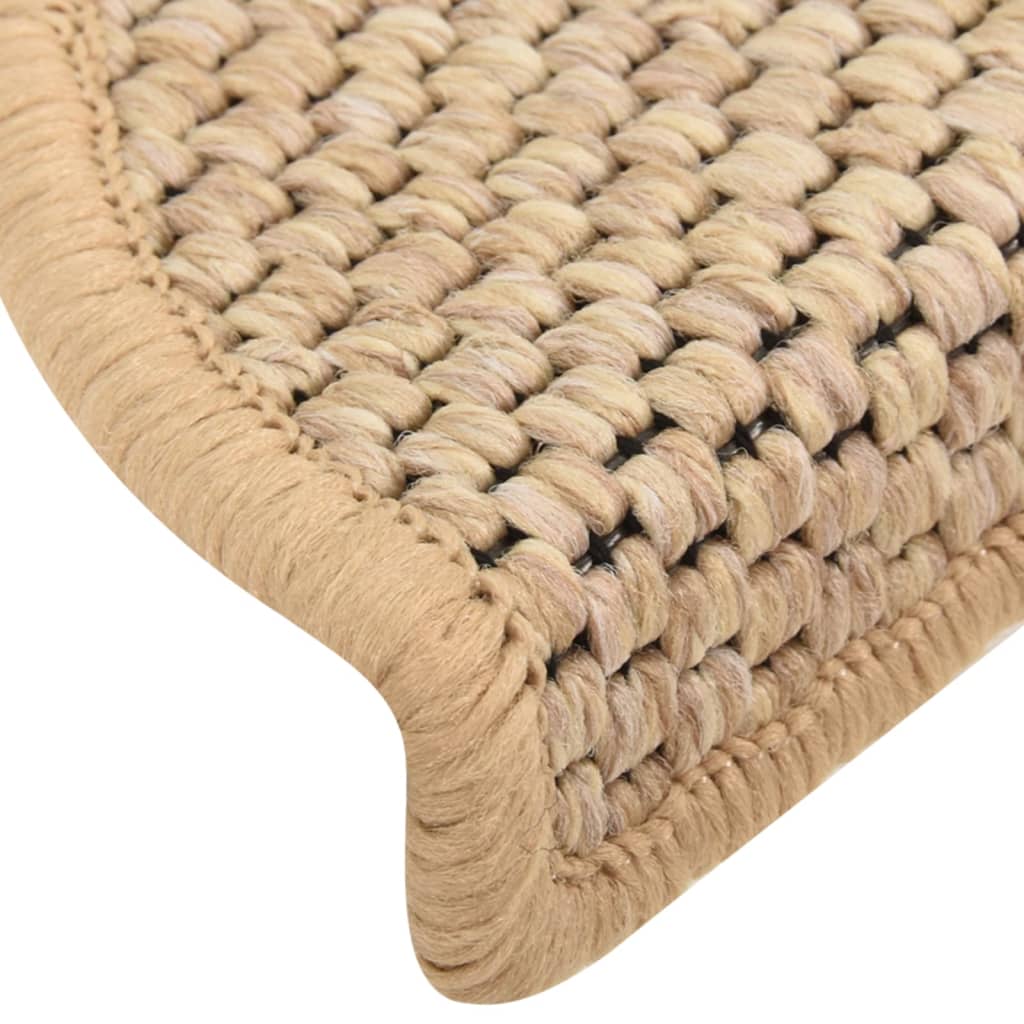 Trapmatten zelfklevend 15 st sisal-look 65x21x4 cm crèmekleurig