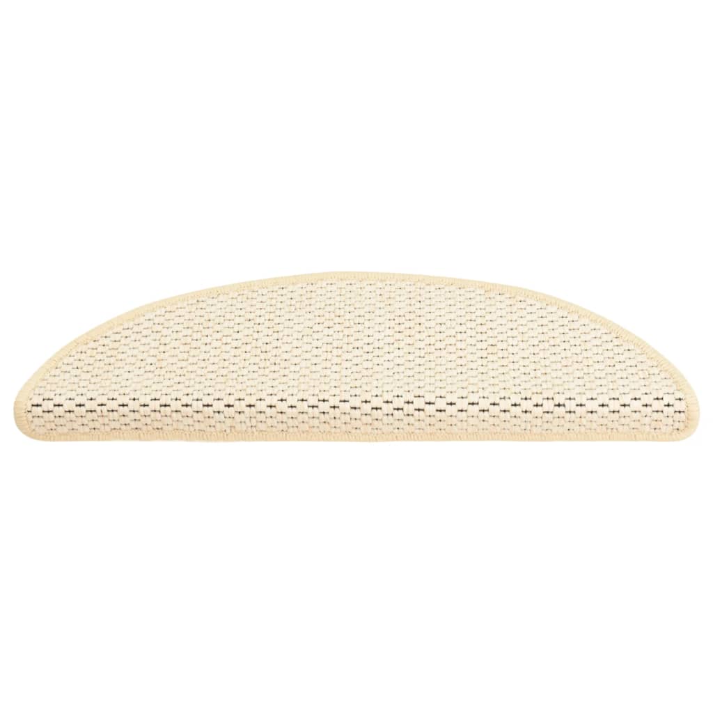 Trapmatten zelfklevend 15 st sisal-look 65x21x4 cm zandkleurig