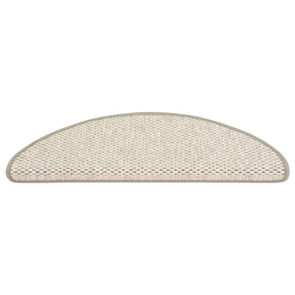 Trapmatten zelfklevend 15 st sisal-look 65x21x4 cm crèmekleurig